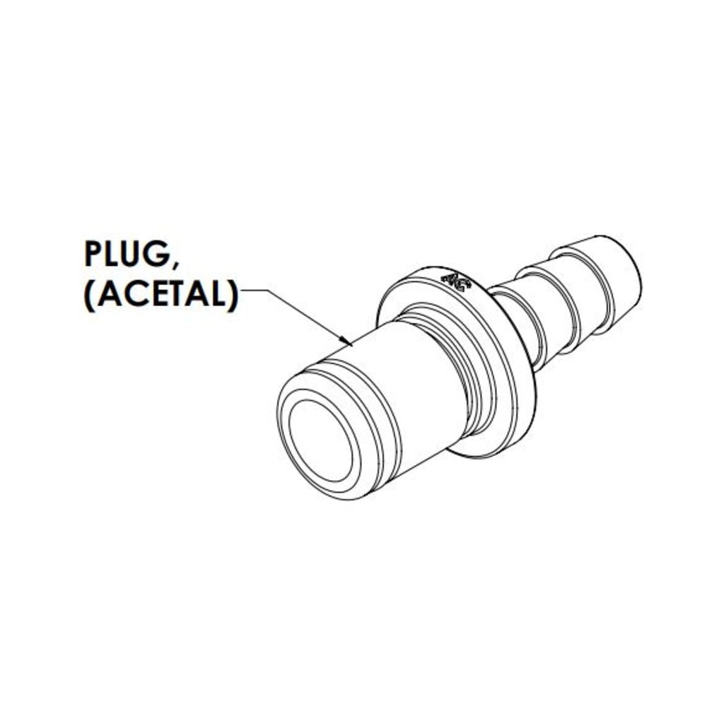 LinkTech 1/4 Hose Barb Non-Vlve In-Line Acetal Coupling Insert [PLC22004]