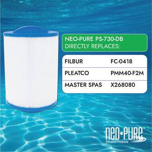 Neo-Pure PS-730-DB Pool and Spa Filter 7" x 7-1/4"