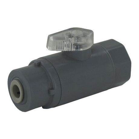 Inline Ball Valve PVC - 1/4 Tube x 3/8 Female NPTF