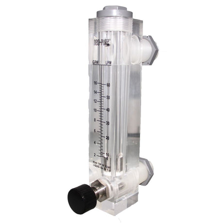 Neo-Pure Adjustable Panel Mount Flowmeter 2-16GPM 1" MNPT