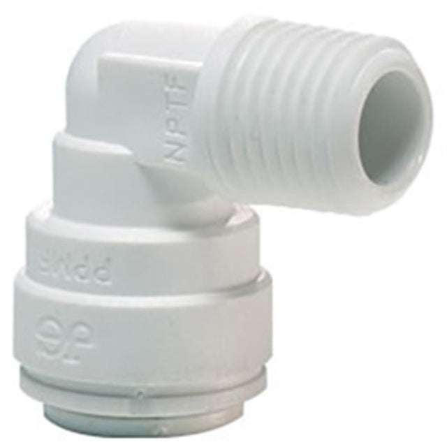 John Guest Fixed Elbow NPTF Polypro - 1/4 x 1/8 NPTF
