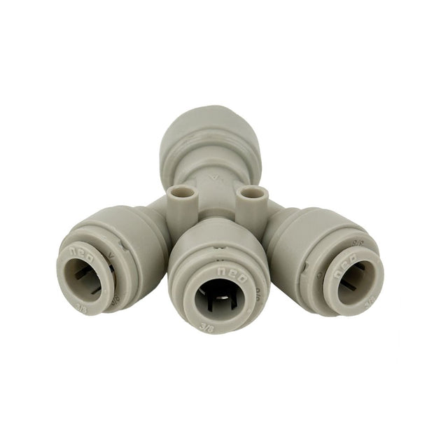 NeoFit Acetal Gray Three Way Divider 1/2" tube x 3/8" tube