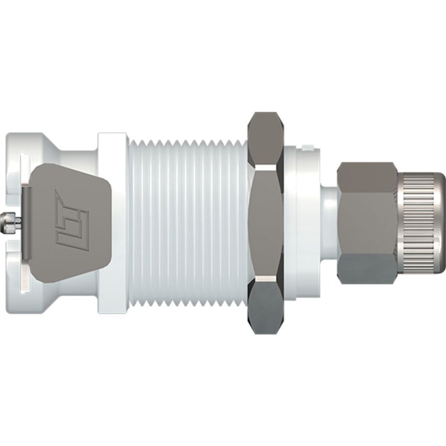 LinkTech 40AC Series Panel Mt. Female, Valved, 1/4" PTF, Natural Acetal, Buna N