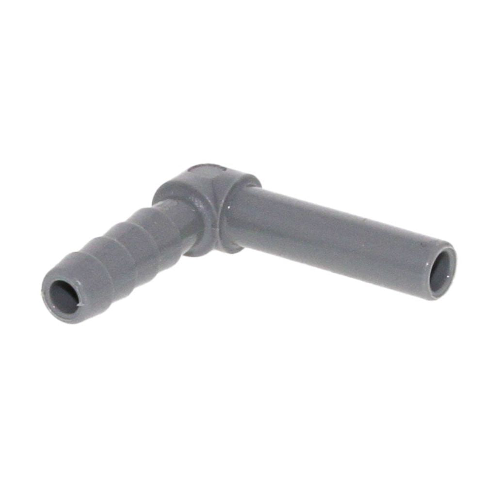 John Guest Stem Elbow Barb Connector  - 1/4 OD Stem x 1/4 ID Barb