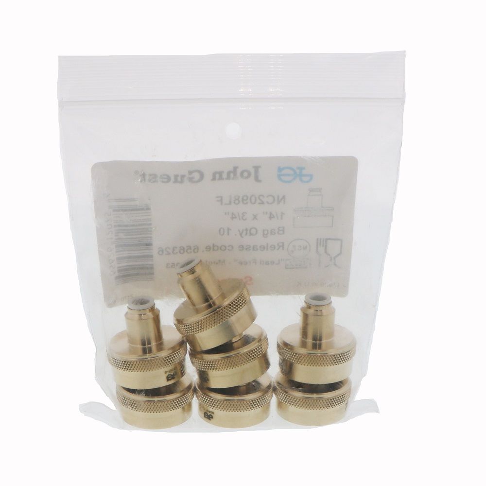 John Guest Brass Female Connector [Garden Hose] - 1/4 x 3/4 - 11.5 NH