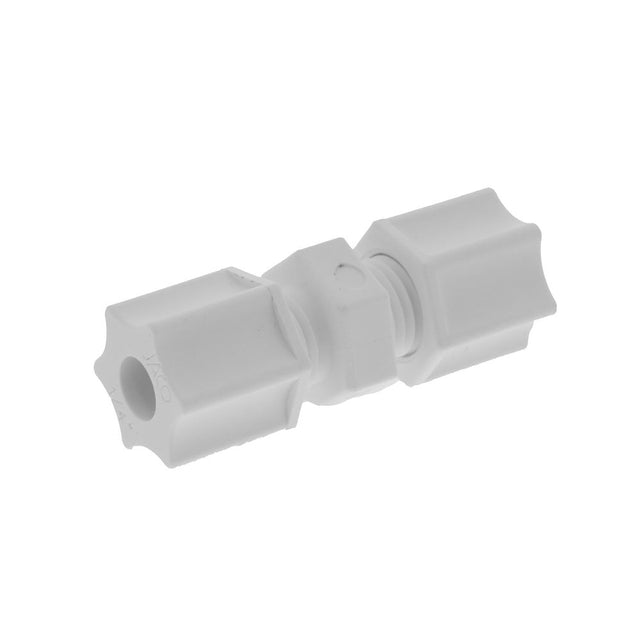 JACO 15-4-P-O Polypropylene Union Connector 1/4 OD Tube x 1/4 OD Tube