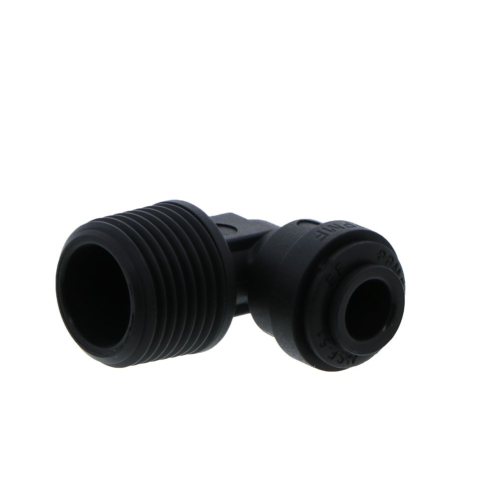 John Guest Fixed Elbow NPTF Black Polypropylene - 1/4 x 3/8 NPTF