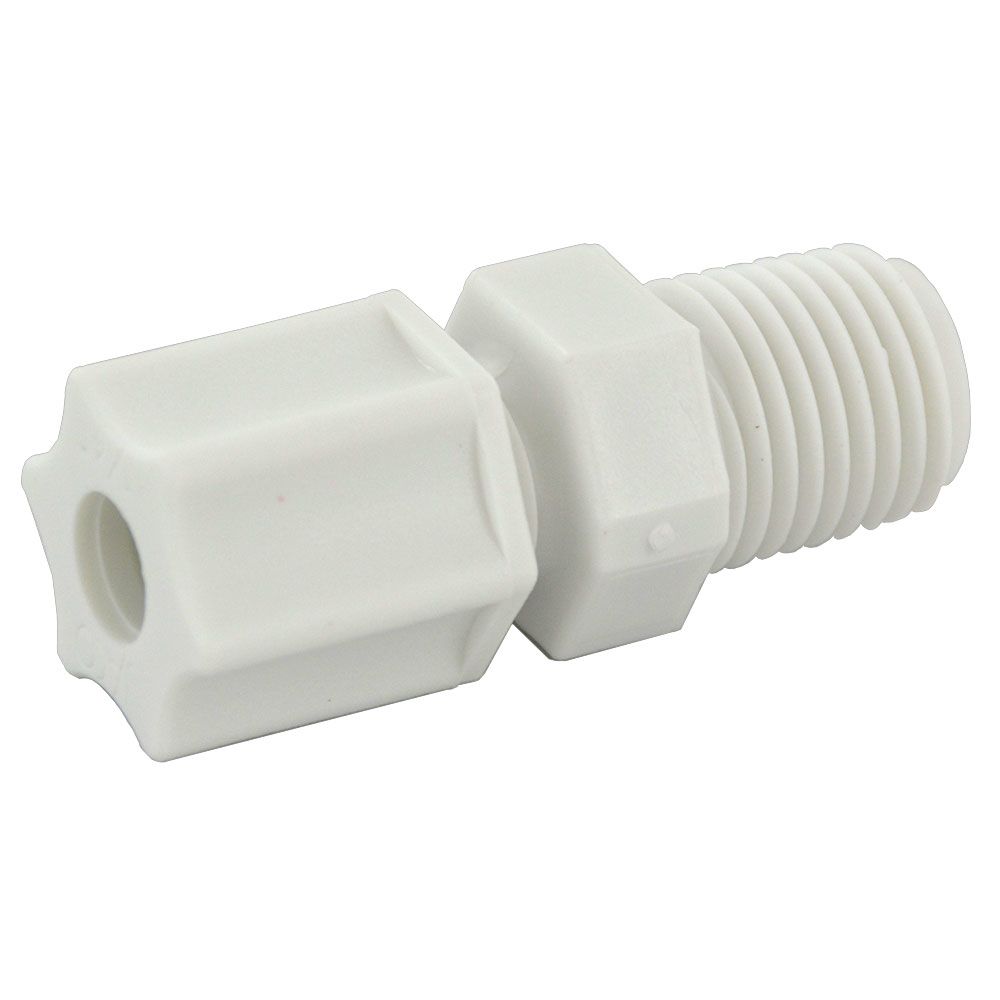 JACO 10-8-8-P-PG Polypropylene Male Connector 1/2 OD Tube x 1/2 MPT