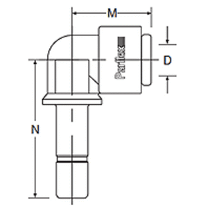 Kynar PVDF Tube Elbow Union Stem - 1/4 x 1/4