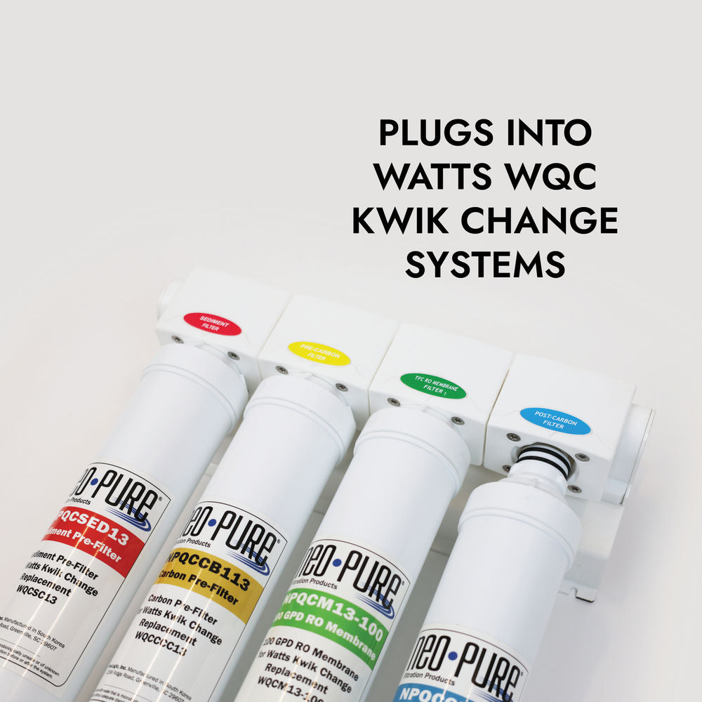 Neo-Pure Kwik Change 13" GAC Carbon Post Filter Replacement For Watts WQCGAC13