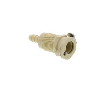 PLCD1600412 Valved Panel Mount Hose Barb Coupling Body 1/4 ID Barb