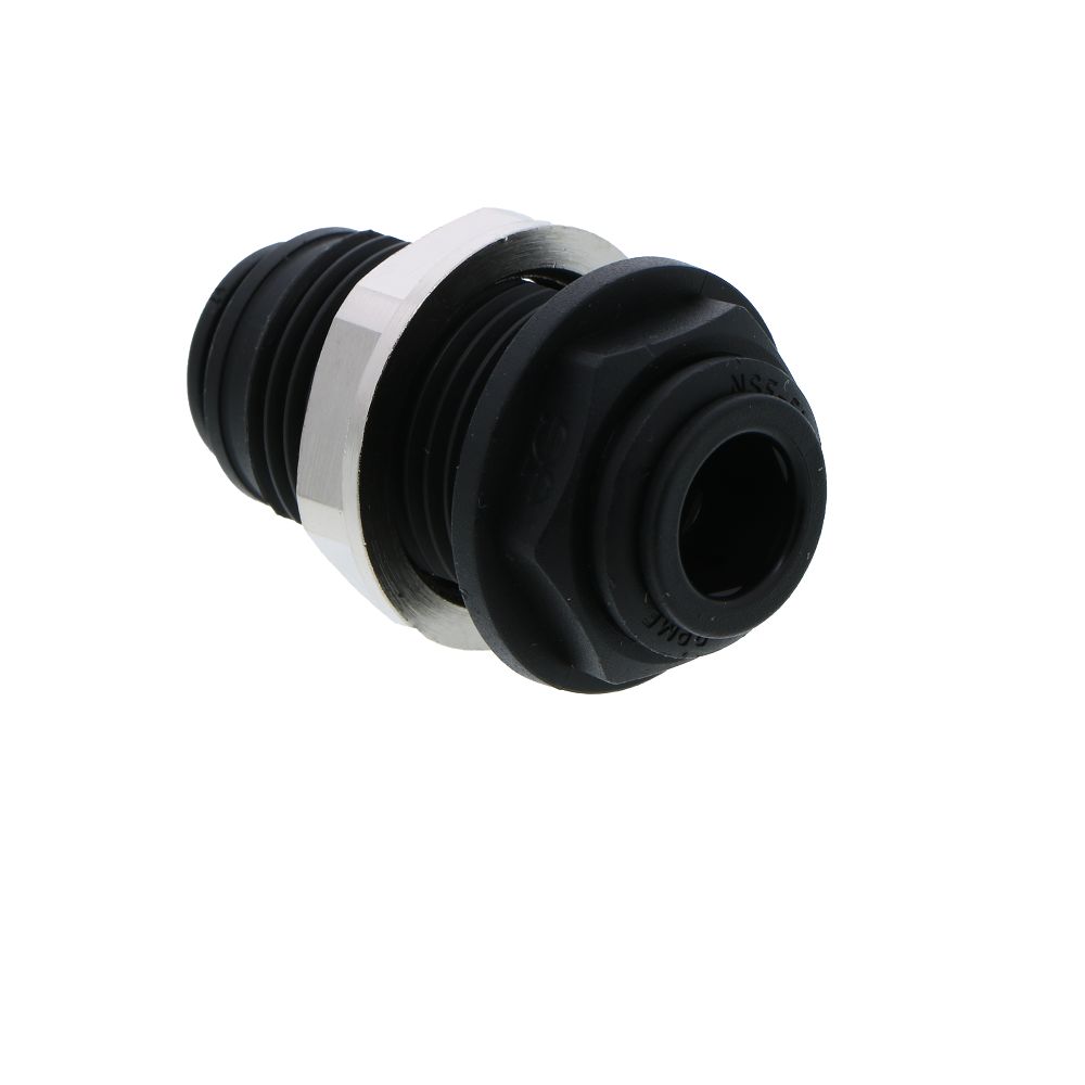John Guest Bulkhead Union Black Polypropylene - 3/8