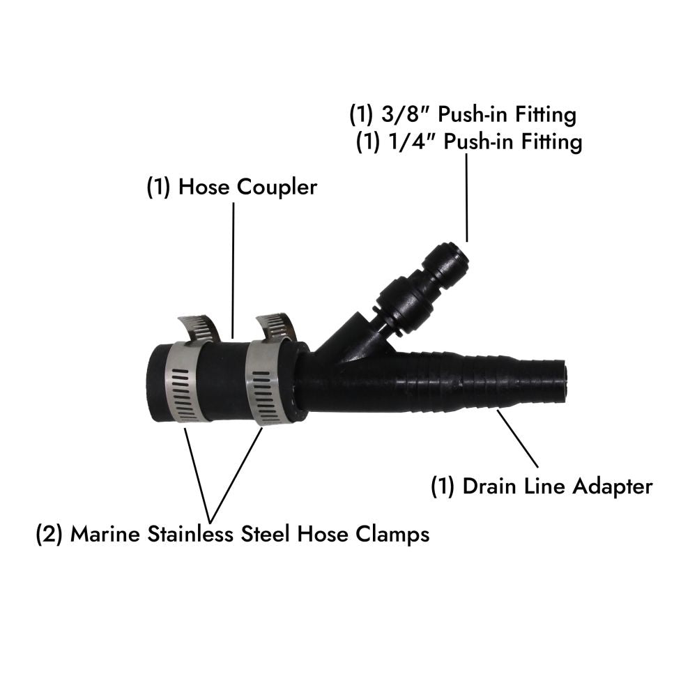 Dishwasher/RO Drain Line Adapter - Universal Fit [ 1/4" and 3/8"]