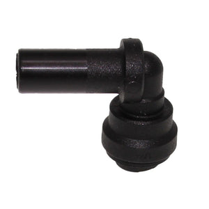 John Guest 3/8" Stem x 1/4" Tube Polypropylene Plug In Elbow - Black