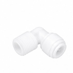 neoFit - Acetal Natural True White Male Elbow 1/2"tube x 1/2"NPTF