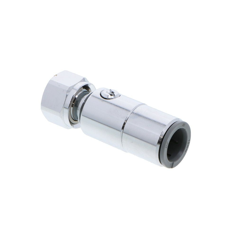 John Guest Service Valve - Brass Chrome-Plated w/Tap Connector 15mm x 1/2 BSP
