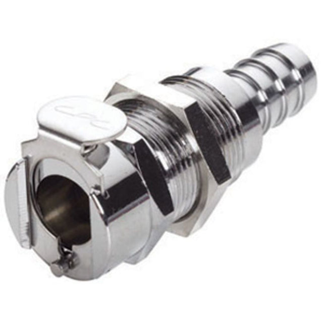 75800 NSF Valved Panel Mount Hose Barb Coupling Body 3/8 ID Barb