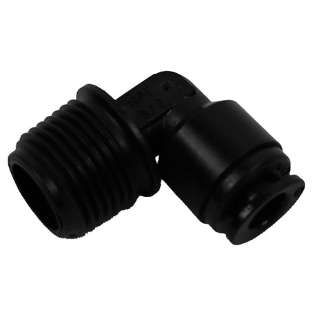 BLACK - Male Elbow Acetal  1/4 qc x 3/8 MNPT
