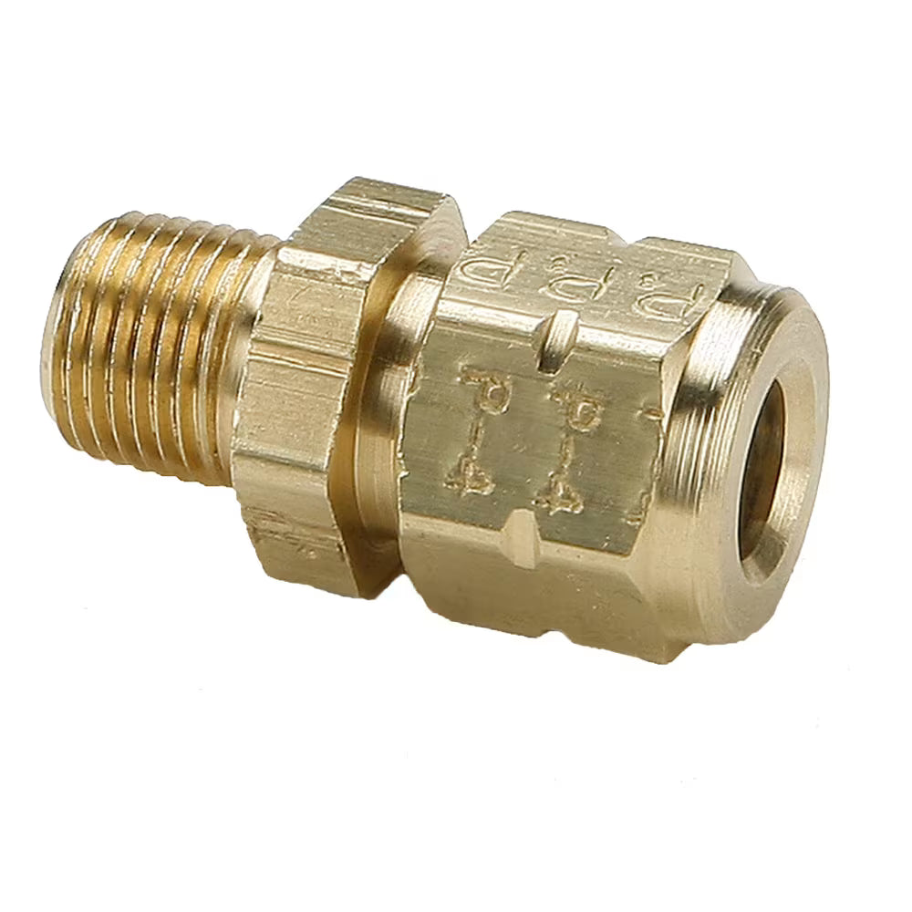 Parker Vibra-Lok Male Connector 3/8" OD x 1/4" MPT, Brass