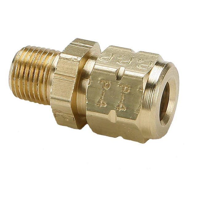 Parker Vibra-Lok Male Connector 3/8" OD x 1/4" MPT, Brass