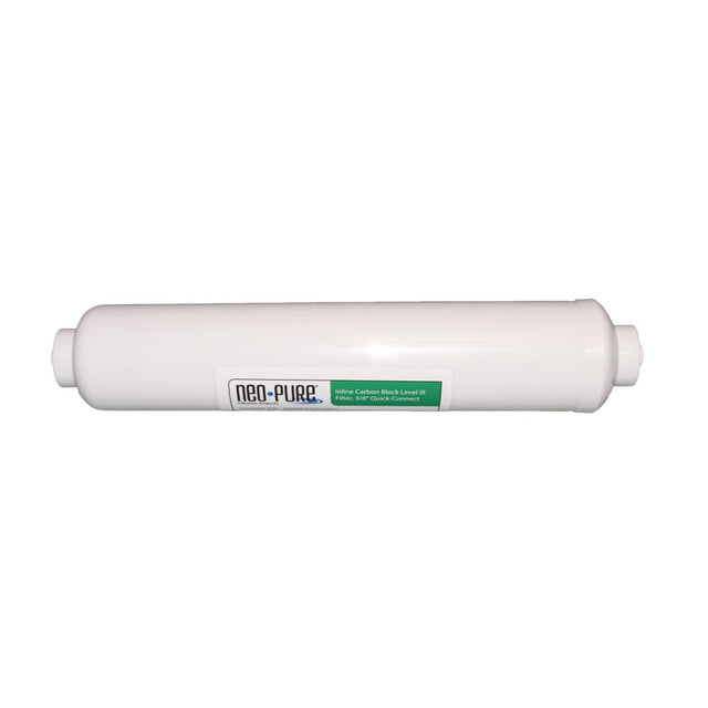 Neo-Pure Inline 2x10 1mic Carbon Block Level III Filter 3/8" Quick-Connect