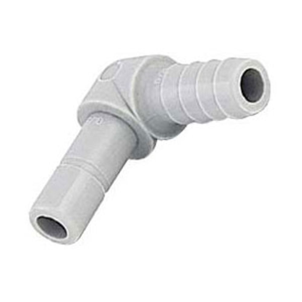 DMfit Stem Elbow Barb Connector  - 3/8 OD Stem x 3/8 ID Barb