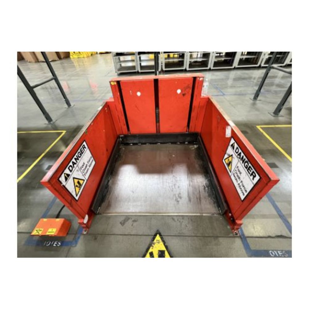 Used Pallet Lift Table 2,500 LB Load Capacity w/ Foot Switch Controller