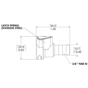 LinkTech 50AC Series Straight Female, Non-valved, 3/8" HB, Natural Acetal