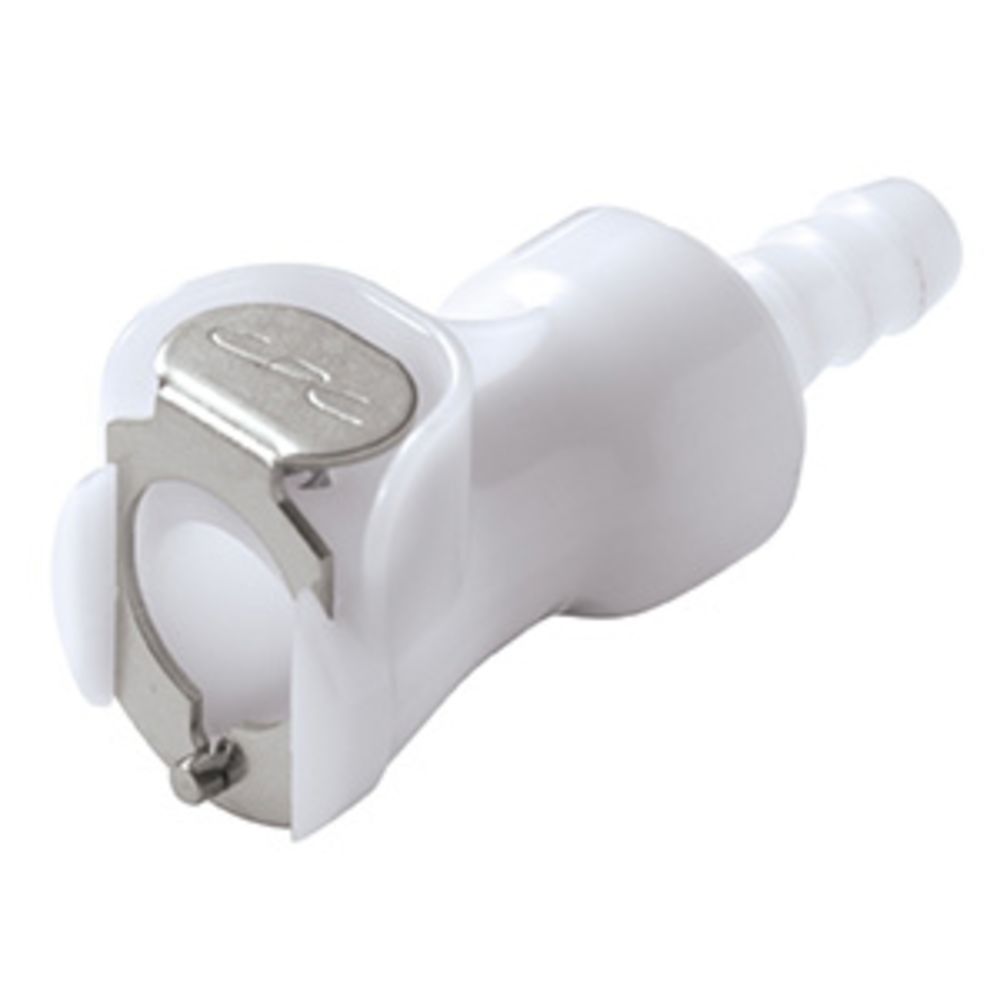 PLCD17004V Valved In-Line Hose Barb Coupling Body 1/4 ID Barb FKM [Viton] O-ring