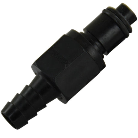 PLCD22005VB Valved In-Line Hose Barb Black Coupling Insert 5/16 ID Barb Viton O-ring