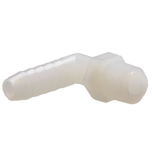 Male Elbow Barb x Male NPT - 5/8" HB x 1/2" MNPT - Natural Nylon