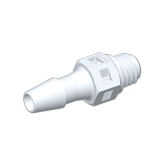 FitQuik PVDF [Kynar] Thread to Tube Straight Fitting - 10-32 UNF to 3/32 Hose Barb