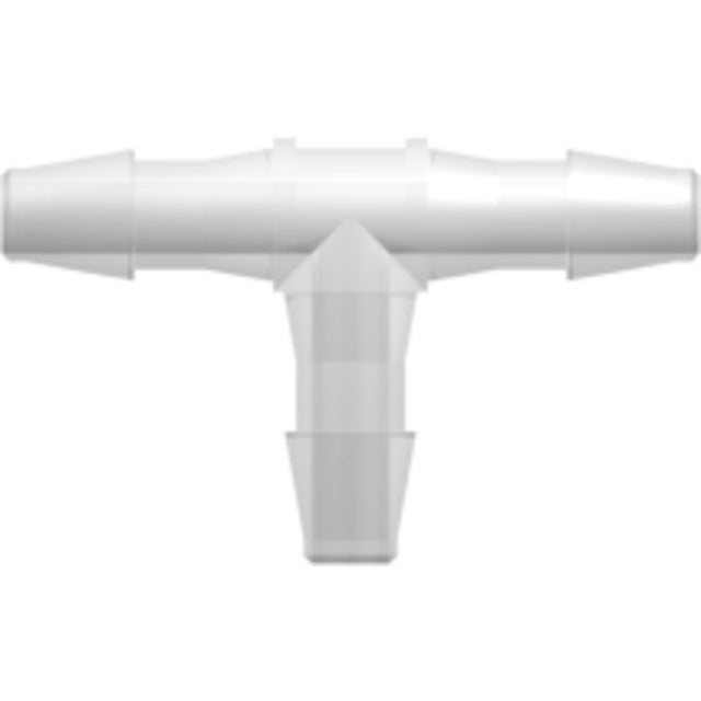 LinkTech Tee Tube Fitting with 200 Series Barbs, 3/32" [2.4 mm] ID Tubing, Natural Polypropylene