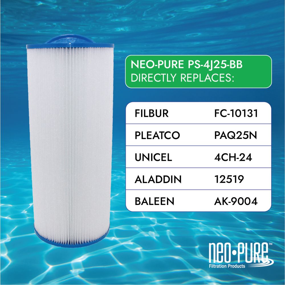 Neo-Pure PS-4J25-BB Pool and Spa Filter 4-5/8" x 9-3/4"