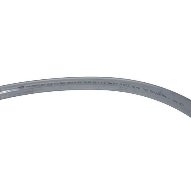Clear Flexible PVC Tubing 5/8 ID x 13/16 OD