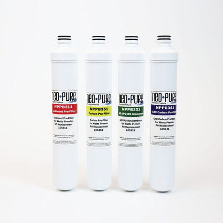 Neo-Pure RO Pure Plus VOC 4 Pack Filter Kit Replacement For Watts Premier 531160