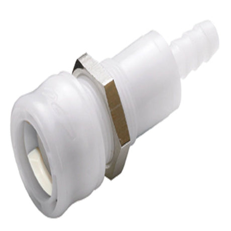 BACD16004 Valved In-Line Panel Mount Hose Barb BreakAway Coupling Body 1/4 ID Barb