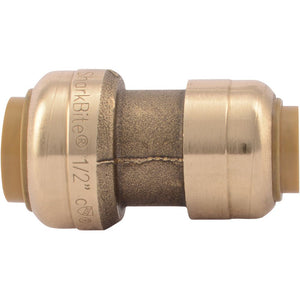 SharkBite® U009LF Lead-Free Brass Push-to-Connect Reducer Coupling - 3/8" x 1/2"
