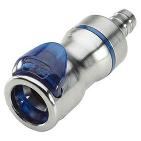 LQ6D17006BLU Valved In-Line Liquid Cooling Coupling Body 3/8 ID Barb Cool Blue