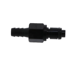 PLCD22005VB Valved In-Line Hose Barb Black Coupling Insert 5/16 ID Barb Viton O-ring