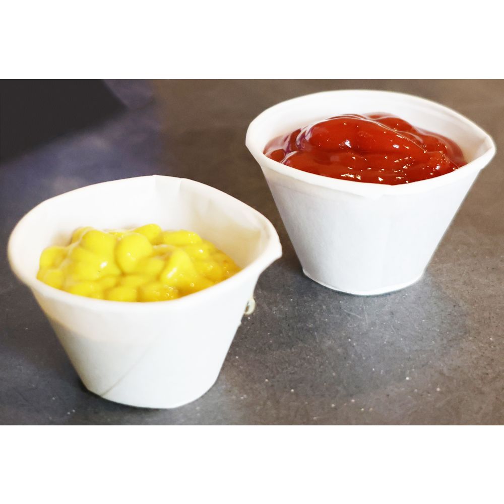 Konie 1.0 oz Paper Souffle Portion Cup - Sleeve or Case