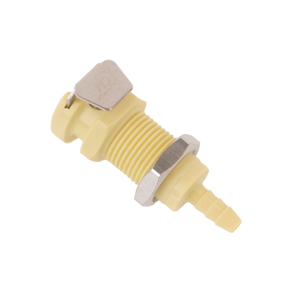 LinkTech 20PP Series Panel Mt. Female, Valved, 1/8" HB, Molded Almond Color, Polypropylene, EPDM