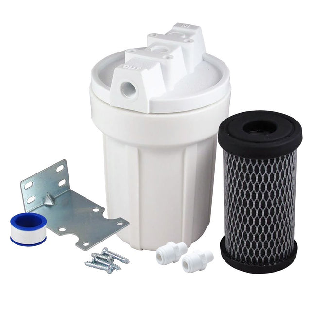 5" Slim Line Filter Housing Filter Kit 3/8" for RV/Marine - With C2 Filter