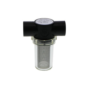 50 Mesh Stainless Steel High Flow In-Line Strainer, Clear Twist-Off Bowl, w/ 1/2" FNPT Ports