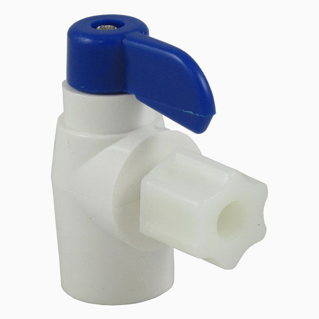 Shut-Off Valve Elbow Polypropylene - BV-102A - BV-102-JC - 1/4" FPT x 1/4"