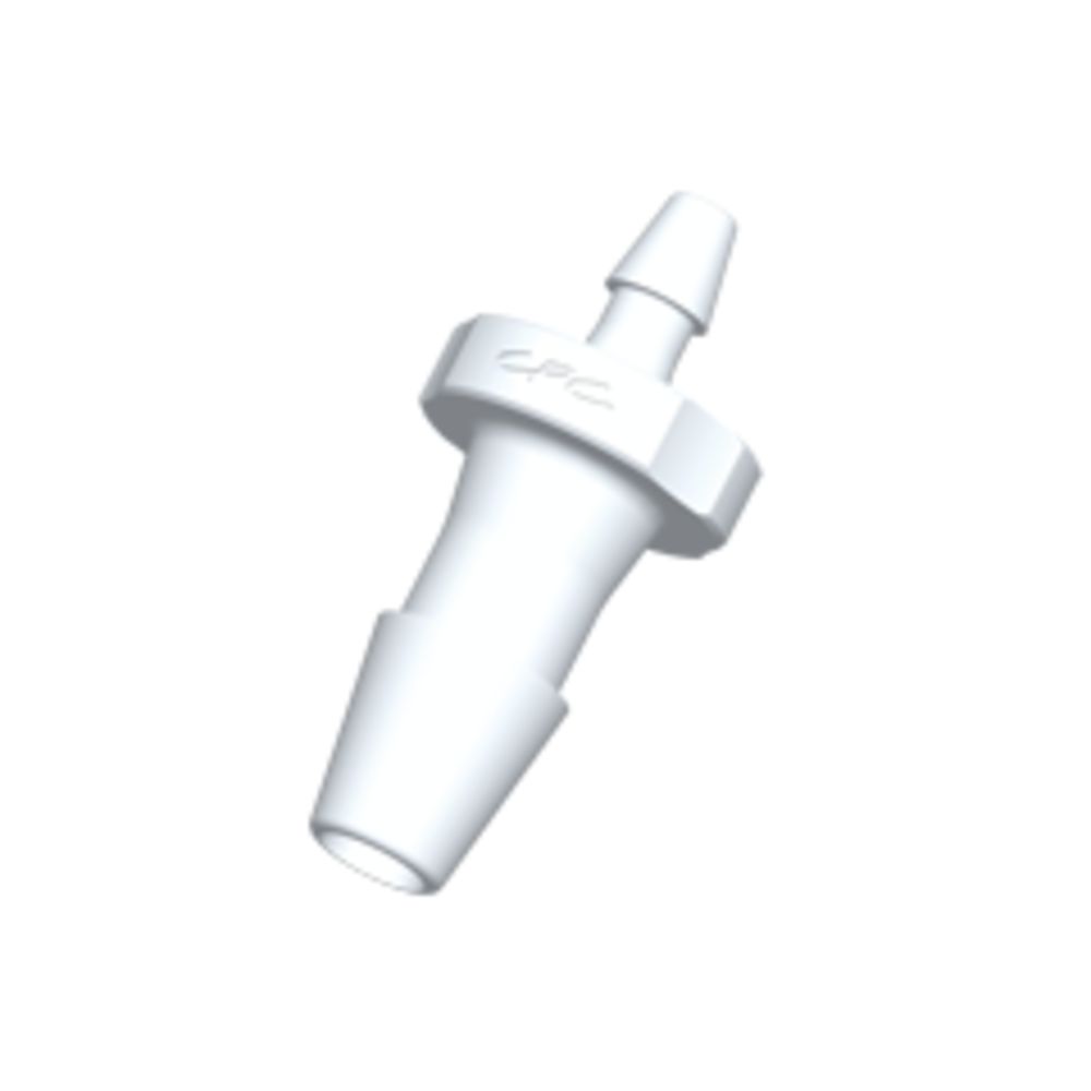 Colder HSR4230 Straight Reducer Fitting, 1/8 HB X 1/16 HB, White Nylon