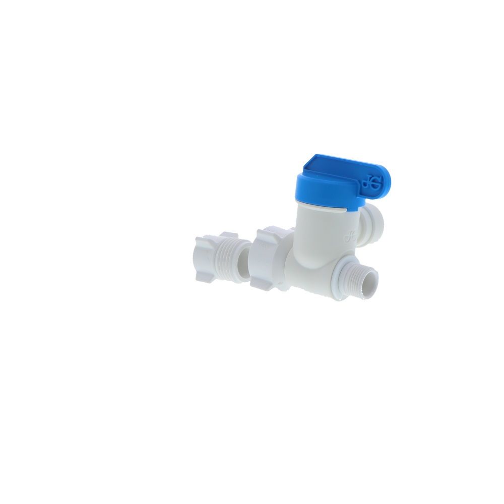 John Guest Plastic Angle Stop Adapter Valve Lead-Free - 3/8 x 1/2 x 3/8
