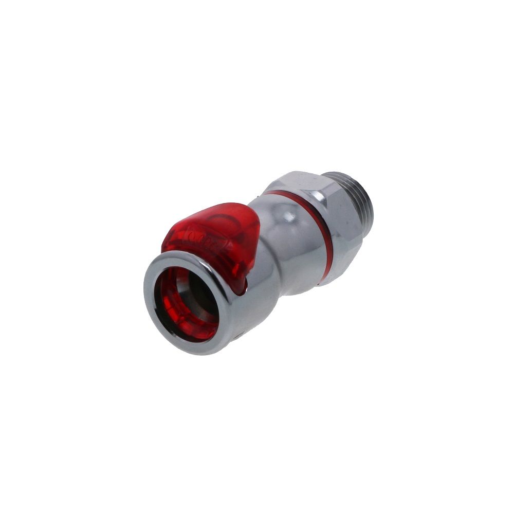 LQ6D30008RED Valved Straight Thread Liquid Cooling Coupling Body 1/2 SAE Warm Red