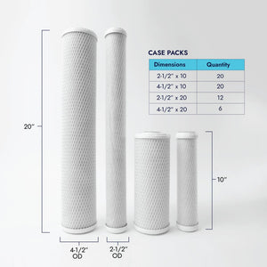 Neo-Pure CTO1-2510-S 2-1/2" x 10" Carbon Block Filter 5 Micron with 6 oz Siliphos CTO/Scale Prevention