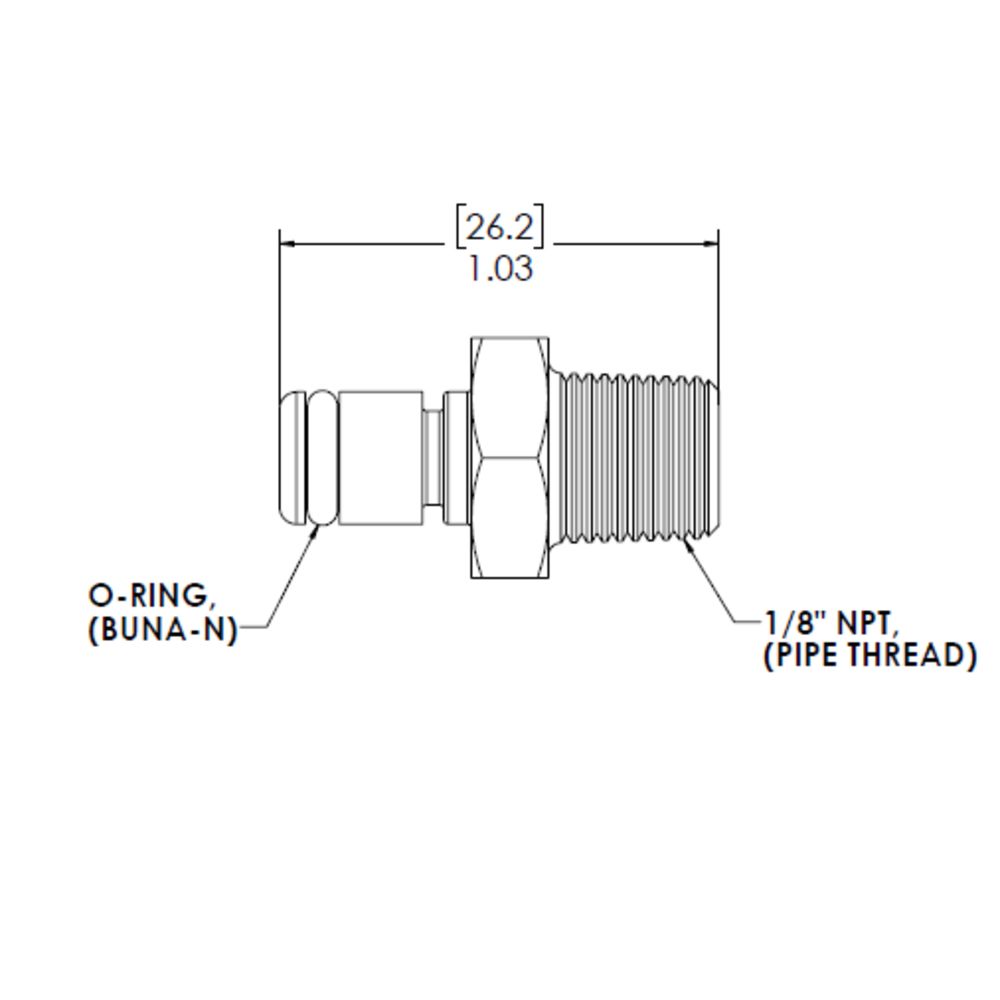 LinkTech 20AC Male Thread Plug, NV, 1/8" MNPT